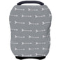 Car Seat Covers Canopy Cover - Multi-use Cover Carseat Canopy, Breathable Breastfeeding Cover, Car Seat Covers for Bbies, Boys & Girls Shower Gifts (Dark Blue Dinosaur)
