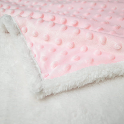 American Baby Company Heavenly Soft Chenille Sherpa Receiving Blanket, 3D Pink, 30" x 35", Warm and Cozy for Boys and Girls, Ideal for Baby Carrier, Stroller, and Travel