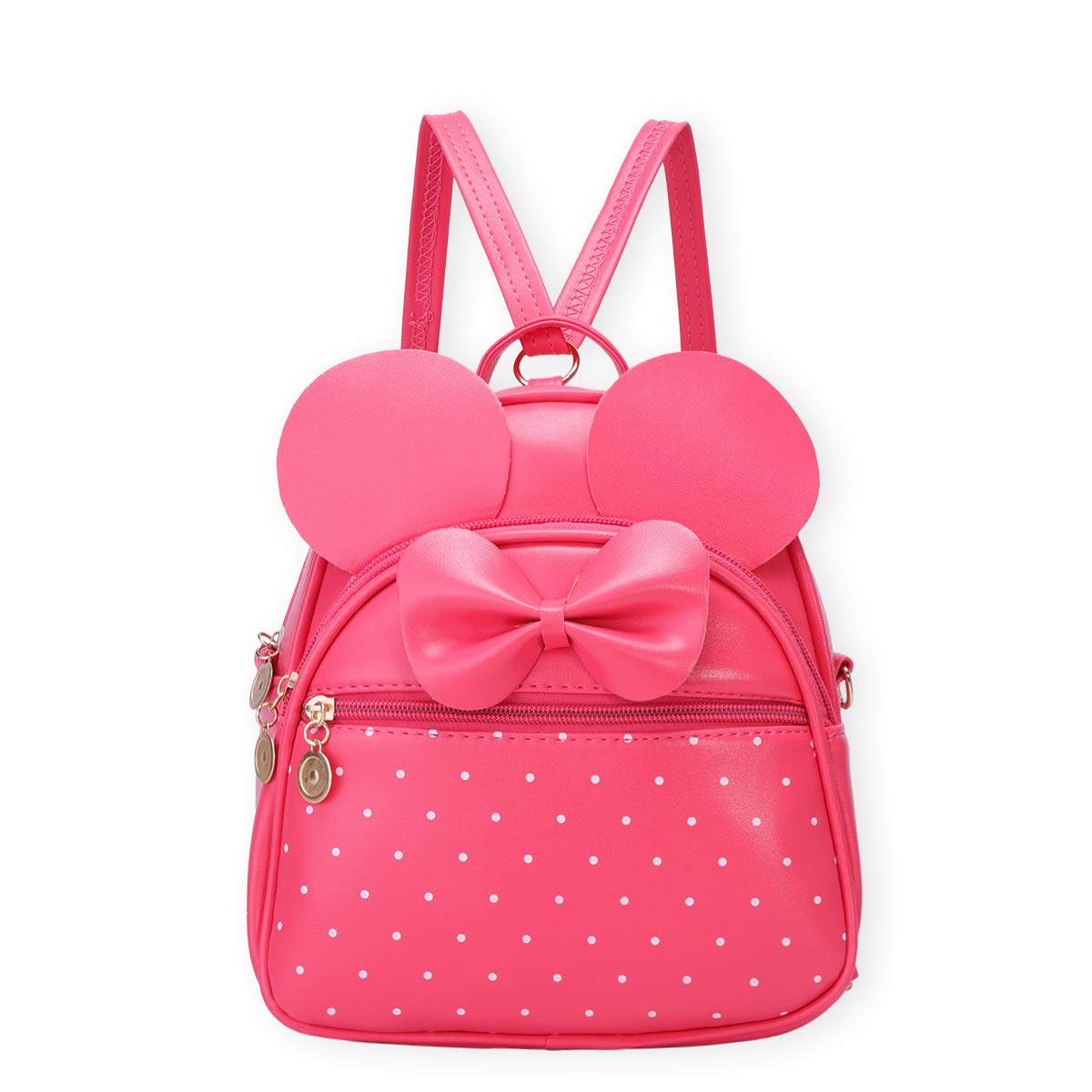 KL928 Girls Bowknot Polka Dot Cute Mini Backpack Small Daypacks Convertible Shoulder Bag Purse for Women