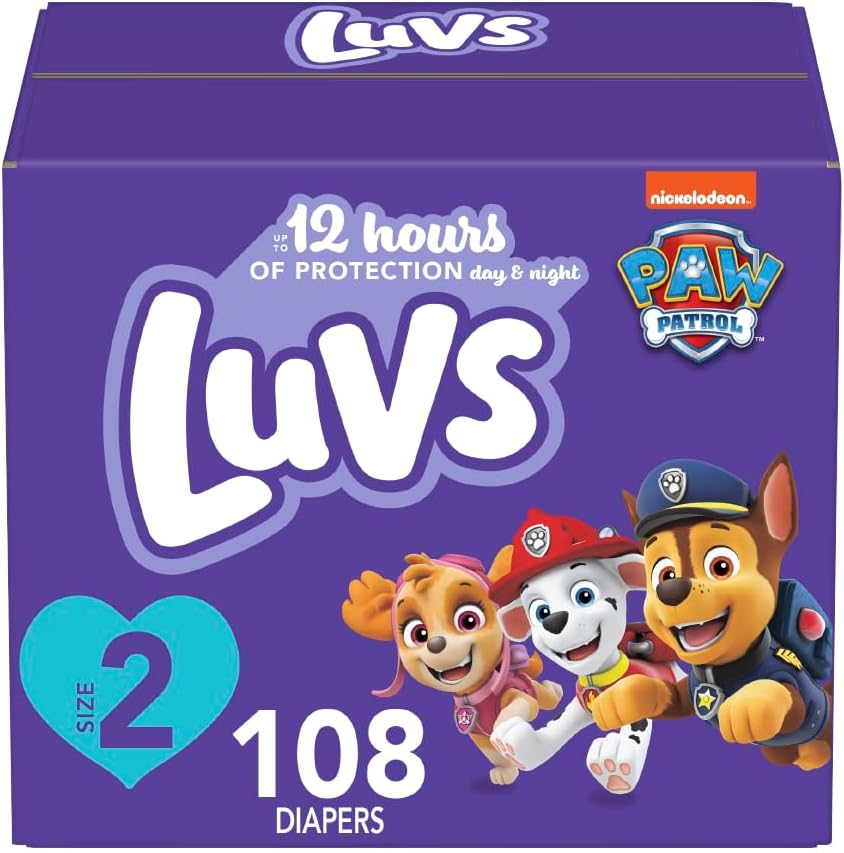 Luvs Size 3 Baby Diapers, Platinum Protection Bluey Diapers for Day & Night, Size 3, 104 Count (Packaging May Vary)