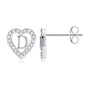 Anoup Heart Initial Stud Earrings - Gifts for Girls, Sterling Silver Post 14K Gold Plated All Over Hypoallergenic | CZ Simulated Diamond Stud Earrings | Birthday Gifts for Kids Toddlers Daughter
