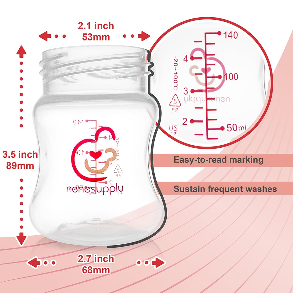 Nenesupply Natural Baby Bottles Newborn Feeding Bottles Slow Flow Breastfeeding Bottle for Breastfed Babies Wide Neck 9oz Anti Colic Level 2 Nipple for 1+ Month Infant Replace Spectra Bottle Pumping