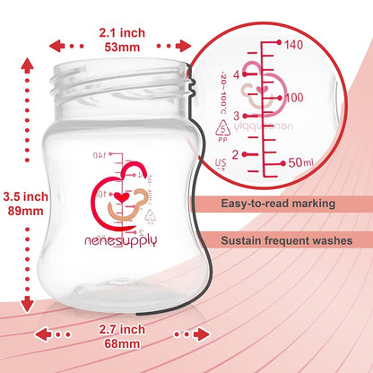 Nenesupply Natural Baby Bottles Newborn Feeding Bottles Slow Flow Breastfeeding Bottle for Breastfed Babies Wide Neck 9oz Anti Colic Level 2 Nipple for 1+ Month Infant Replace Spectra Bottle Pumping