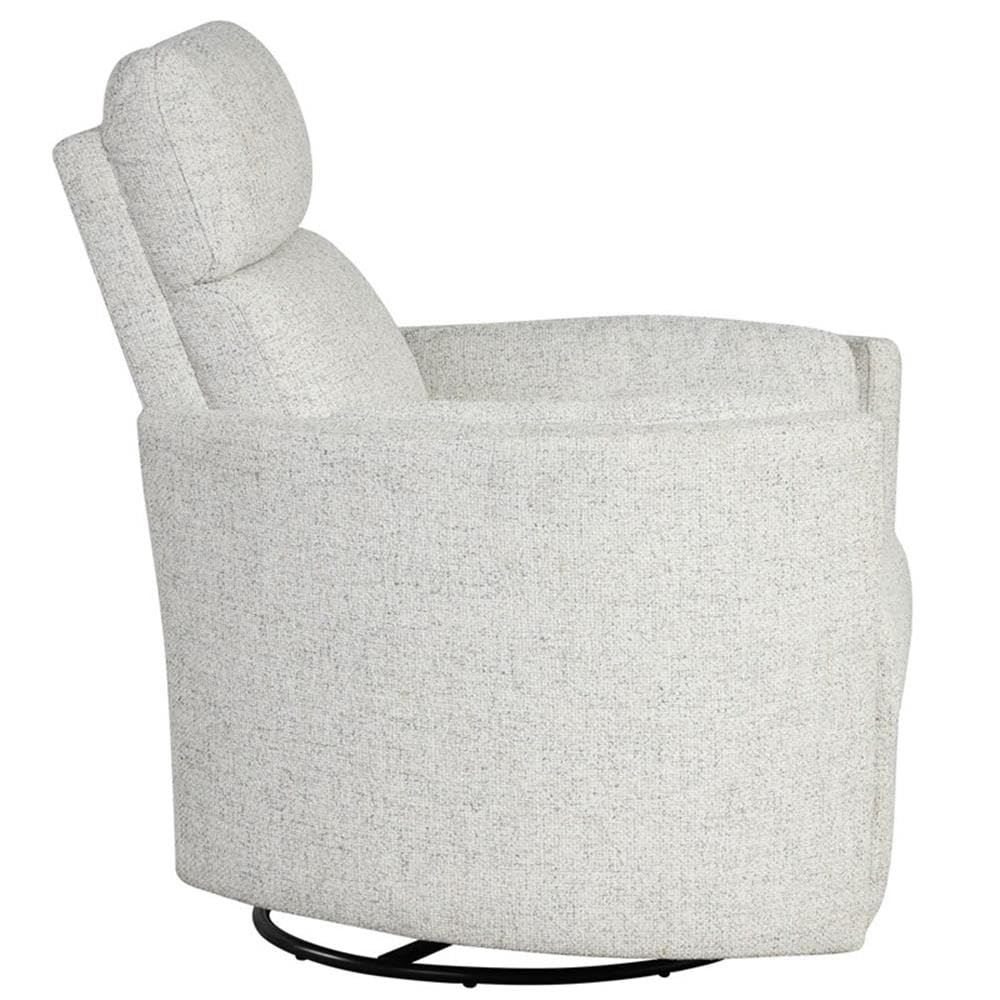 Pemberly Row Contemporary Fabric Swivel Glider Recliner in Ivory