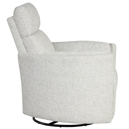 Pemberly Row Contemporary Fabric Swivel Glider Recliner in Ivory