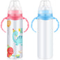 2 Pcs Trelaco Sublimation Baby Bottle Sublimation Blank Sippy Cups with Handle 8 oz Blank Kids Stainless Steel Insulated Tumblers