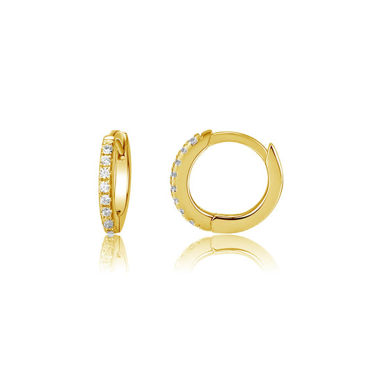 Cherished Moments Sterling Silver and 14K Gold Plated 10mm Hoop Earrings