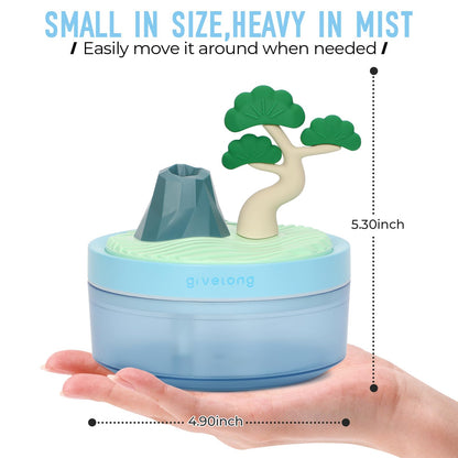 Cute Flower Mini Humidifier, 260ml Gardenia Desktop Humidifiers for Bedroom, Portable Small Cool Mist Humidification for Home, Baby Nursery, Office & Indoor Plants, USB Powered (Pink)