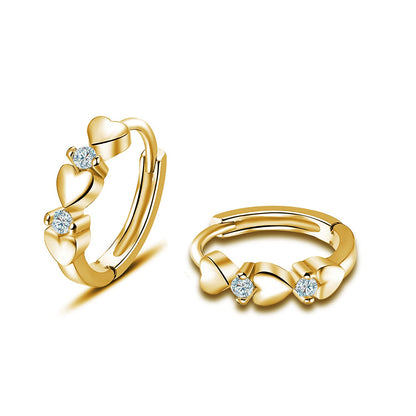 CiNily 14K White Gold Plated Small Hoop Earrings for Women Girls Heart Cubic Zirconia Hypoallergenic Earrings