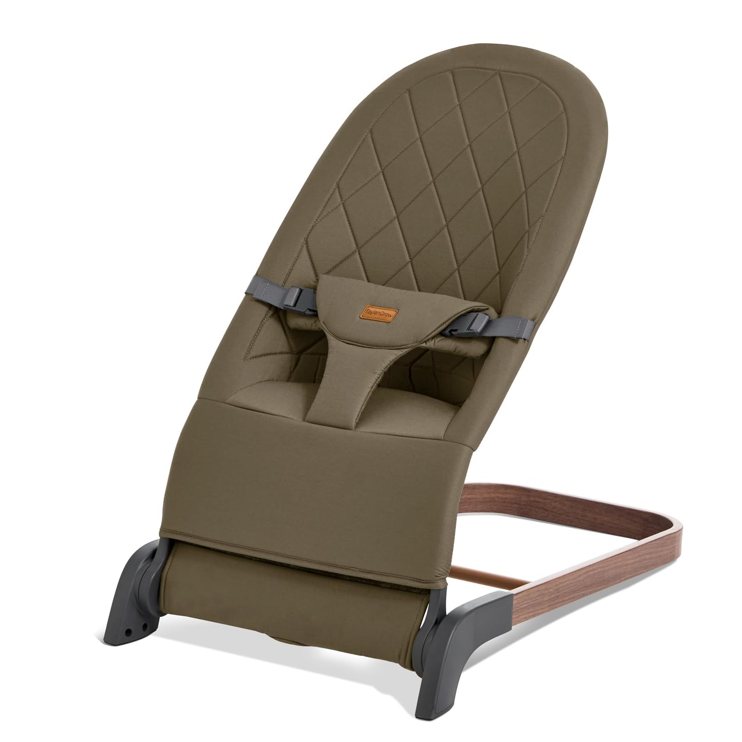 Foldable Baby Bouncer, Baby Seat with 3 Adjustable Heights, Portable Newborn Rocker, Ergonomic Bouncy Seat for Natural Bounce, Bouncer for Babies 0-6 Months, Soft Cotton (Beige)