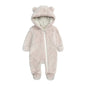 Newborn Baby Jumpsuit Hooded Fleece Rompers Long Sleeve Onesies Outwear Outfits