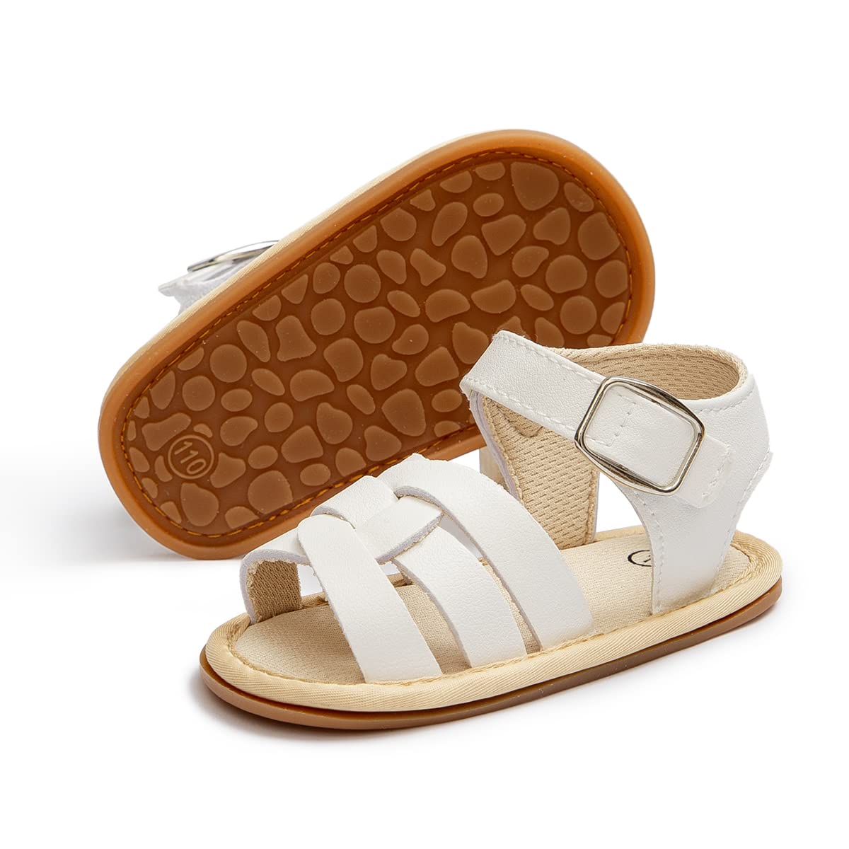 ohsofy Baby Girls Boys Sandals Infant Summer Beach Casual Shoes Bow Princess Dress Flats Rubber Sole Non Slip Outdoor Fishman Sandals Toddler First Walker Crib Shoes