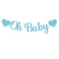 Pre-Strung Baby Shower Banner Oh Baby Sign Rose Gold Glittery Letters | Teddy Bear Gender Reveal Decorations | Baby Sprinkle Decorations for Girl Boy | Baby Gender Reveal Party Decoration Supplies