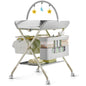 Foldable Portable Changing Table for Baby,Upgraded Style Baby Portable Diaper Changing Station with Wheels,Nursery Five Level Adjustable Height Changing Table with Organizer Storage(Green)