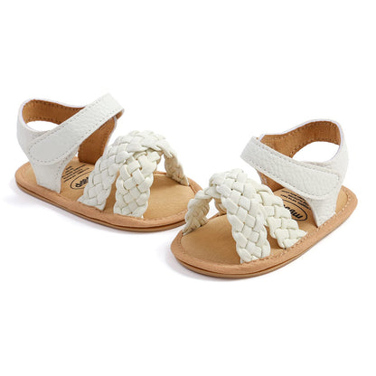 SOFMUO Baby Girls Boys Sparkly Bowknot Sandals Premium Soft Anti-Slip Rubber Sole Infant Summer Outdoor Shoes Toddler First Walkers