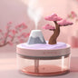 Cute Flower Mini Humidifier, 260ml Gardenia Desktop Humidifiers for Bedroom, Portable Small Cool Mist Humidification for Home, Baby Nursery, Office & Indoor Plants, USB Powered (Pink)