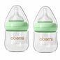 Glass Baby Bottles,Anti Colic Breastfeeding Bottle with Natural Response Nipple Size S,Wide Neck Slow Flow Baby Bottle for Baby,Newborn,Preemie 0-3 0-6 Month,BPA Free (Pink, 2 Pack, 4 Ounce)