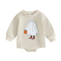 Easter Newborn Baby Girl Clothes Fuzzy Bunny Embroidery Romper Sweatshirt Bubble Jumpsuit Toddler Baby Girl Outfit
