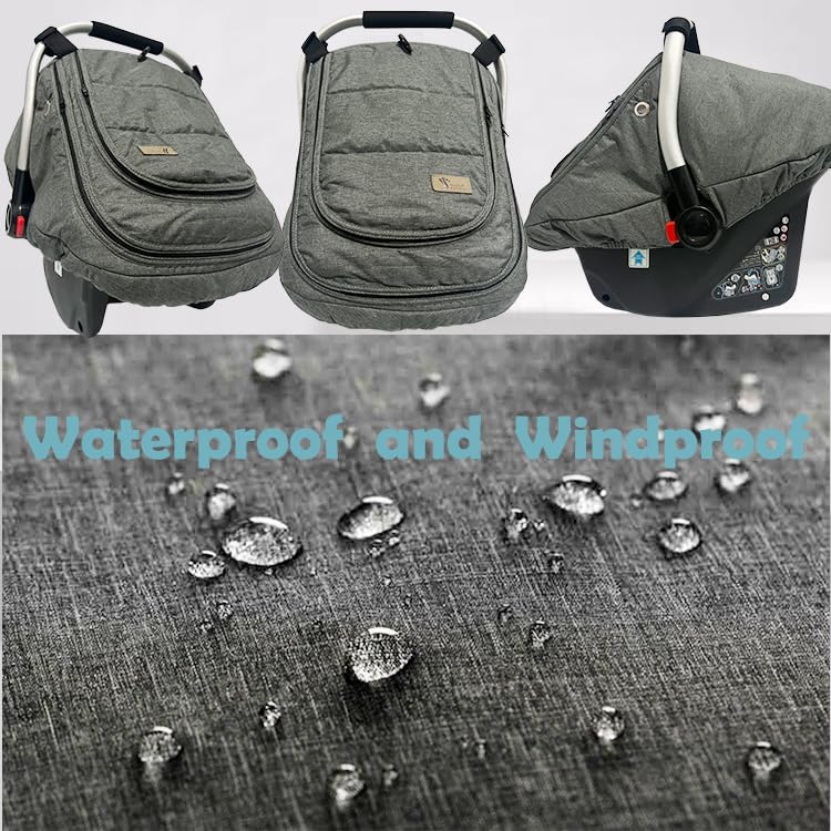 Winter Carseat Cover for Baby Cold-Weather Shield Protection - Baby Car Seat Cover for Infant Car Seat,Waterproof and Windproof Canopy CarSeat Covers for Baby Warm and Cozy Car Seat Covers