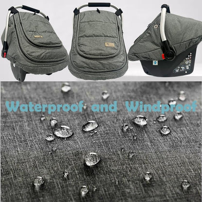 Winter Carseat Cover for Baby Cold-Weather Shield Protection - Baby Car Seat Cover for Infant Car Seat,Waterproof and Windproof Canopy CarSeat Covers for Baby Warm and Cozy Car Seat Covers
