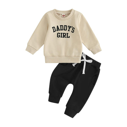 Kaipiclos Toddler Baby Girl Fall Winter Outfit Mamas Girl Long Sleeve Pullover Sweatshirts Jumper Pants Clothes Set