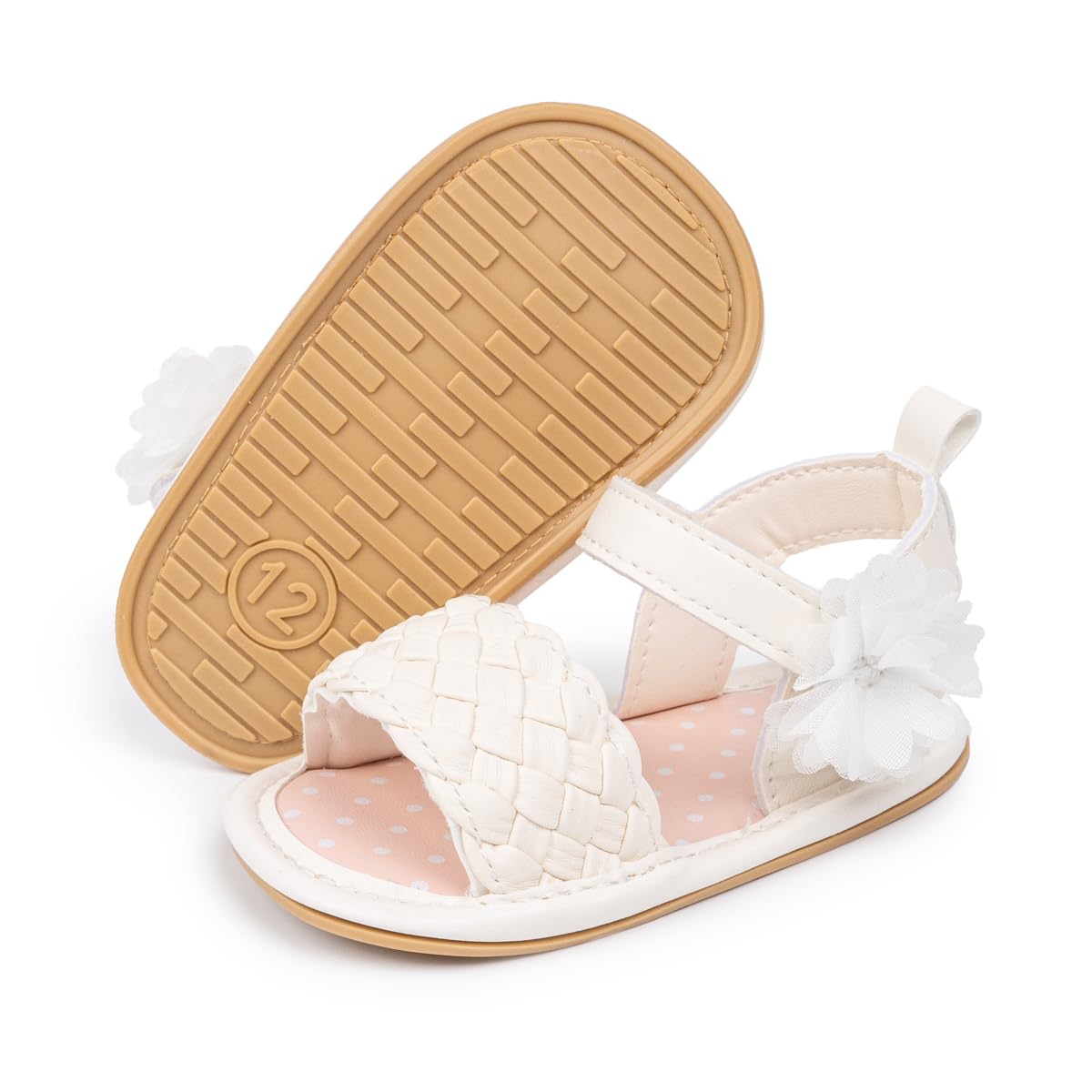 Babelvit Infant Baby Girl Boy Sandals Comfort Premium Summer Outdoor Casual Beach Shoes with Flower Bowknot Anti Slip Rubber Sole Newborn Toddler Prewalker First Walking Shoes