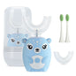 Kids Electric Toothbrush U Shaped Toddler Auto Sonic Toothbrushes with 5 Brush Head,Cartoon Dinosaur Ultrasonic Toothbrushes for Children 2-12 Years,360° Full Mouth Cleaning Automatic
