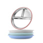 Stainless Steel Baby Plate with Suction, 9” Divided Toddler Plates with Removable Silicone Sleeves for Kids, Non-Toxic Non-Slip Unbreakable Dishwasher Safe Dinnerware Set of 2, Pink & Beige