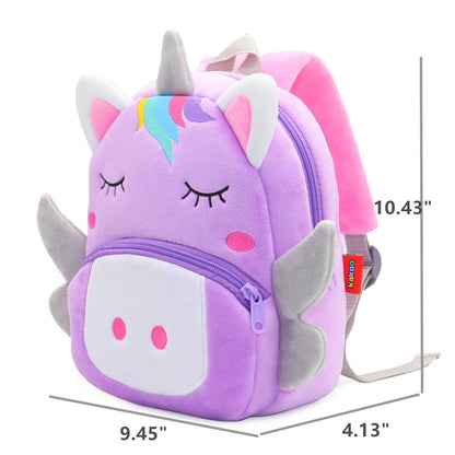 Cute Toddler Backpack Plush Animal Cartoon Mini Travel Daycare Bag for Baby Girl Boy 2-6 Years (Shark Blue)