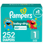 Pampers Diapers - Baby Dry - Size 1, 44 Count, Absorbent Disposable Infant Diaper (Packaging May Vary)