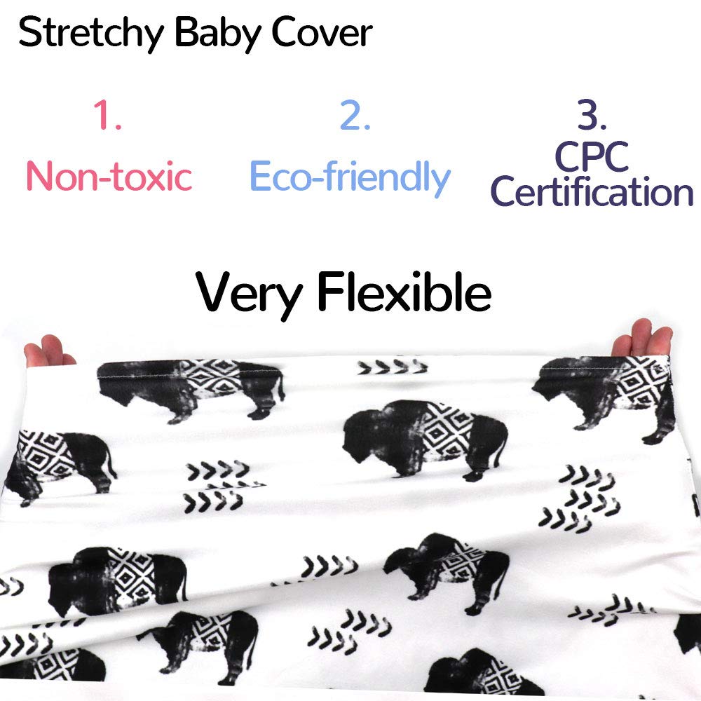 Nursing Cover Breastfeeding, Multi-use Baby CarSeat Cover Girls, Infant Stroller Car Seat Cover, Stretchy Carseat Canopy, Soft Breathable, Peony