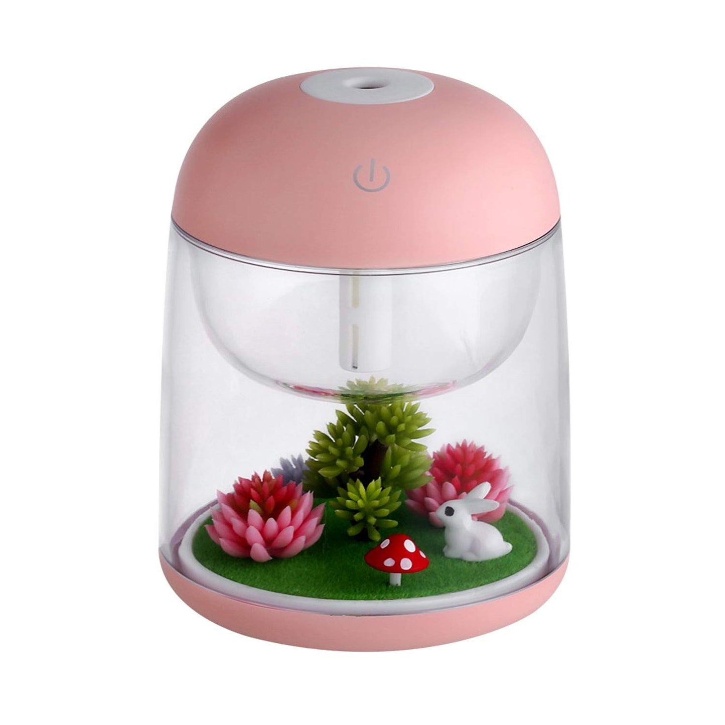 Micro Landscape Humidifier with Changing Led Light,Adjustable Mist Mode, Waterless Auto Shut-off,for Bedroom,Office,Car (pink)