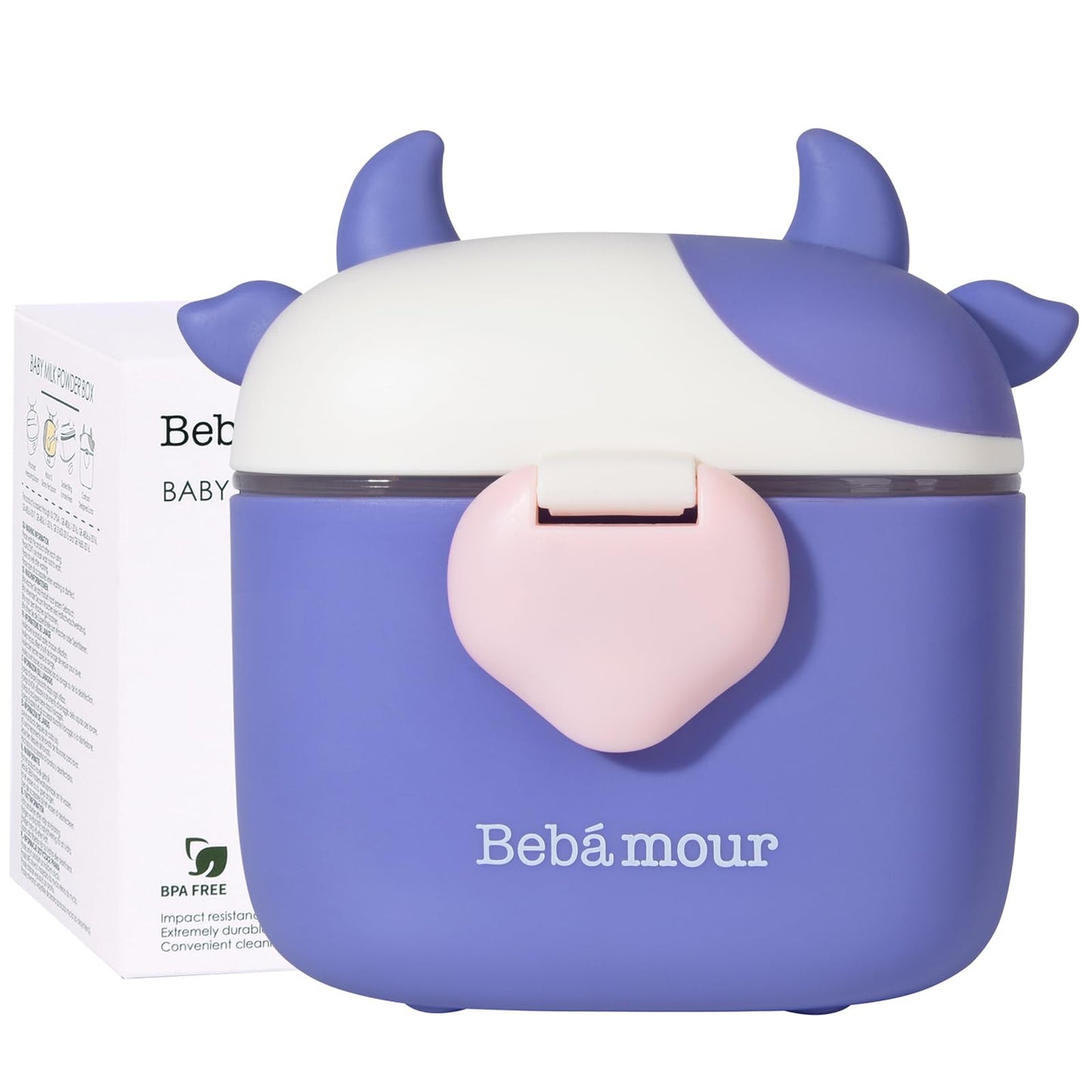 Bebamour Baby Formula Dispenser On The Go, Formula Container to Go, Formula Holder for Travel, Candy Fruit Snack Storage Container with Scoop and Leveller (Black)