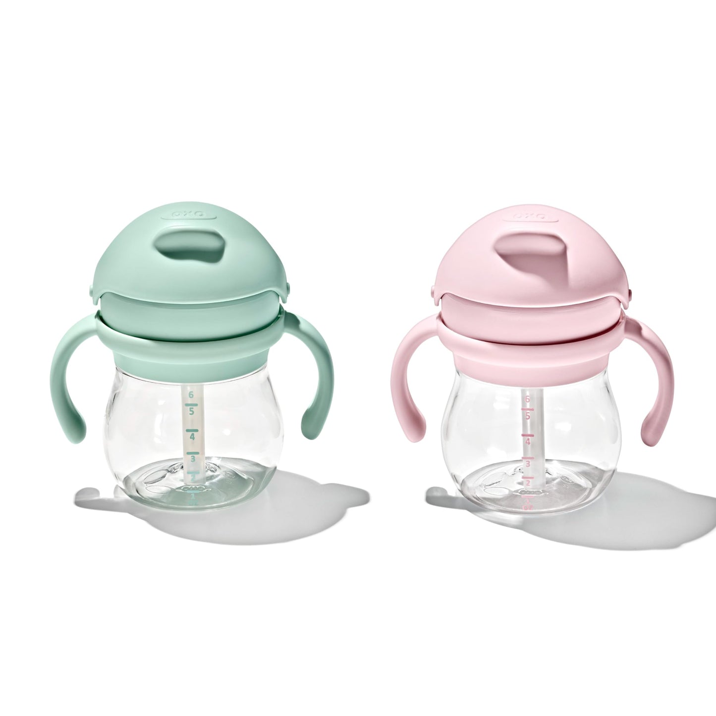 OXO Tot Transitions Straw Cup with Handles 6 oz. - Opal and Blossom - 2 Pack