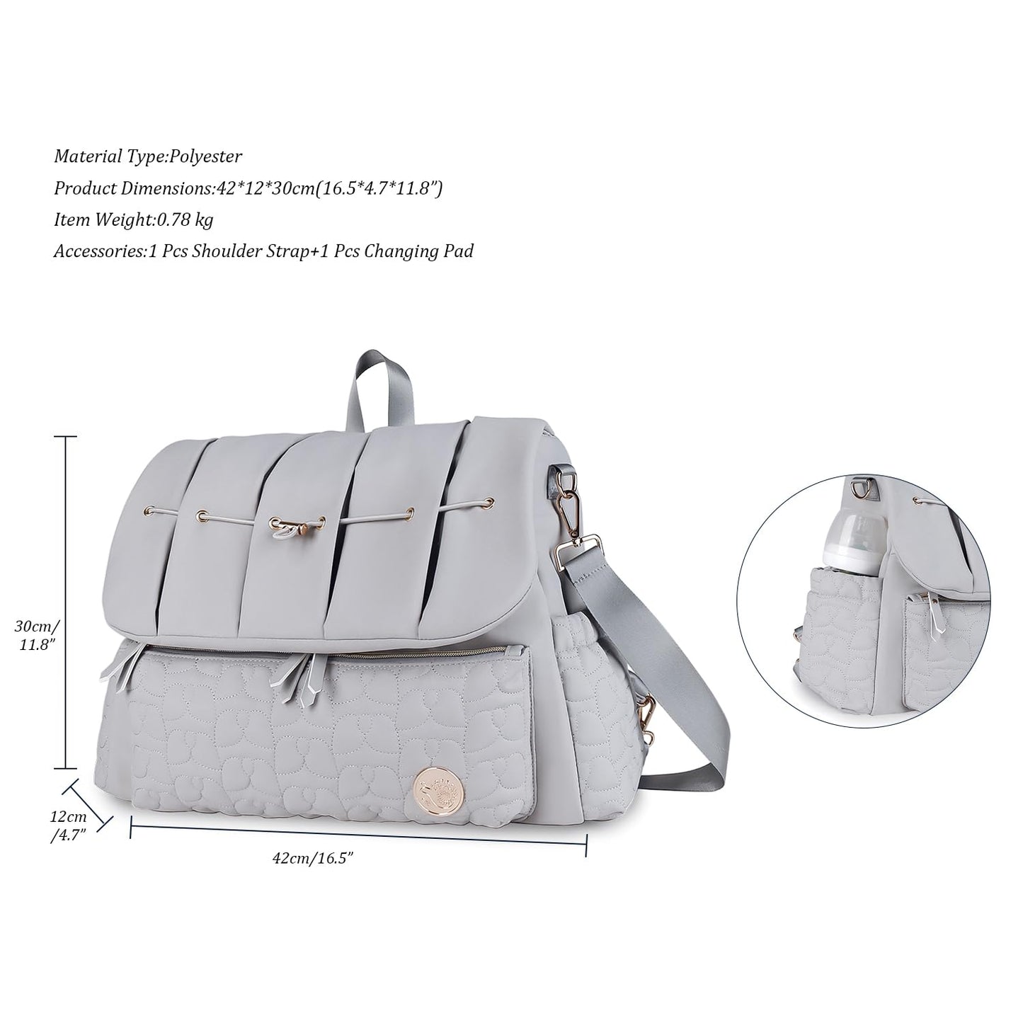 Lmbabter Diaper Bag Backpack Convertible Messenger Bag Travel Backpack Maternity Bags Stylish Baby Bag with Changing Pad for Mom (Brown)