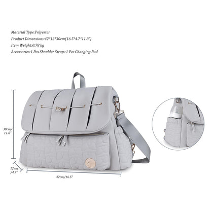 Lmbabter Diaper Bag Backpack Convertible Messenger Bag Travel Backpack Maternity Bags Stylish Baby Bag with Changing Pad for Mom (Brown)