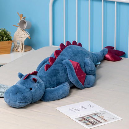 43.3Inches 7Lbs Blue Weighted Dragon Stuffed Animal, Large Blue Weighted Dragon Plush Toy for Kids and Adults(2025 Update Version)