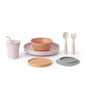 Miniware Little Foodie Set with Cereal Bowl, Sandwich Plate, My First Cutlery Set, 1-2-3 Sip Cup, and Detachable Suction Foot for Baby Toddler Kids (Little Camper)