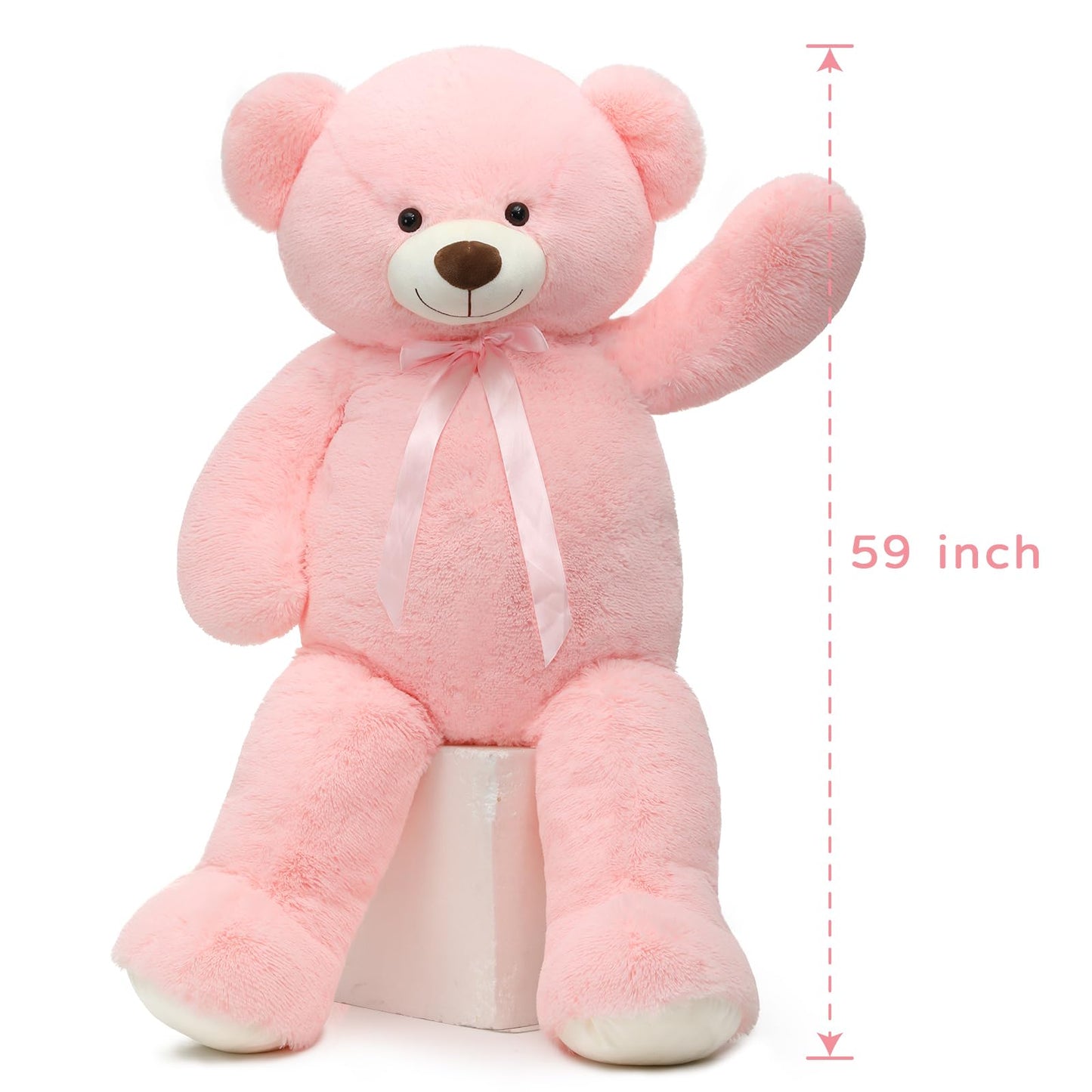 Tezituor 59" Gaint Teddy Bear Stuffed Animal,5ft Life Size Big Teddy Bears,Light Brown Cute Soft Plush Toy,Gifts for Kids Girls Boys Girlfriend Valentine,Christmas,Birthday,Baby Shower,Wedding Party