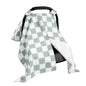DILIMI Baby Car Seat Cover, Minky Warm Car Seat Covers for Babies, Peekaboo Opening Infant Car Seat Cover, Nursing Cover Carseat Canopy, Black Checkered