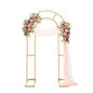 Double Arch Backdrop Stand Metal Open Arch Backdrop Frame U Shaped Wedding Arches for Ceremony Baby Shower Garden Birthday Party Decoration (Gold, 6FT×3FT)