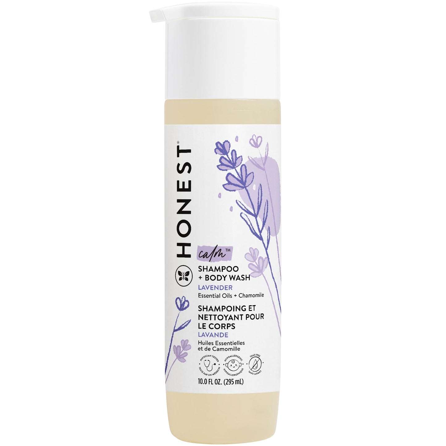 The Honest Company 2-in-1 Cleansing Shampoo + Body Wash for Sensitive Skin | Gentle for Baby | Naturally Derived, Tear-free, Hypoallergenic | Fragrance Free, 10 fl oz