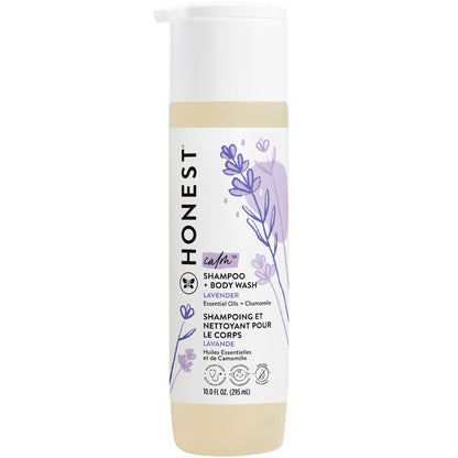 The Honest Company 2-in-1 Cleansing Shampoo + Body Wash for Sensitive Skin | Gentle for Baby | Naturally Derived, Tear-free, Hypoallergenic | Fragrance Free, 10 fl oz