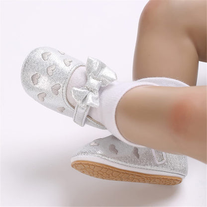 LAFEGEN Baby Girls Mary Jane Flats with Bownot Non Slip Soft Sole PU Leather Newborn Infant Toddler First Walker Cirb Dress Shoes