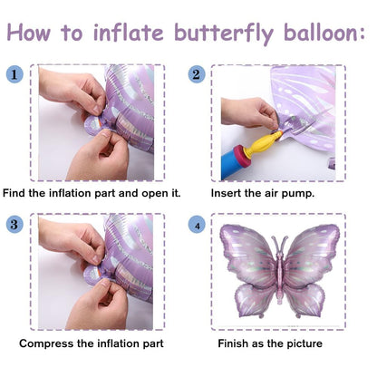 Purple Butterfly Balloon Arch Garland Kit 150 pcs White Sand Boho Pastel Balloon for Butterfly Theme Birthday Baby Shower Fiesta Party Decorations for Girls