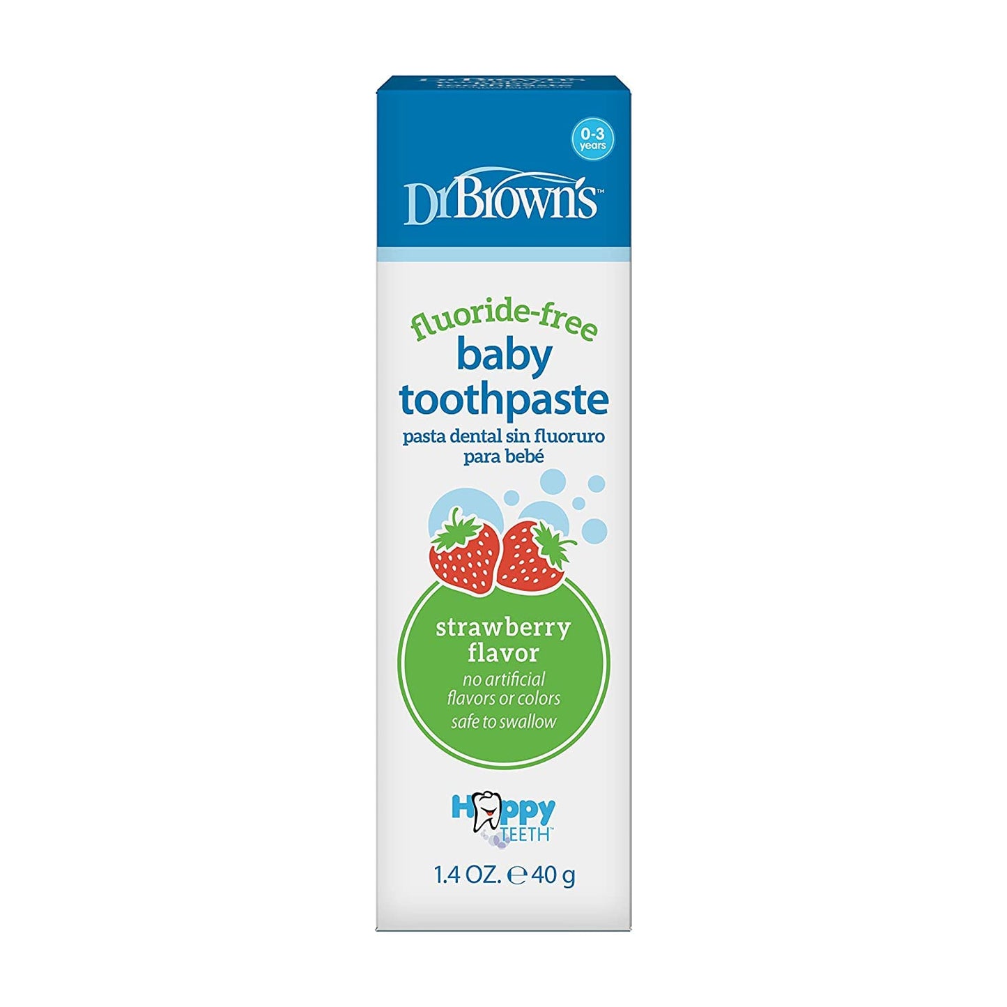 Dr. Brown's Fluoride-Free Baby Toothpaste, Safe to Swallow, Apple Pear, 1-Pack, 1.4oz/40g, 0-3 years