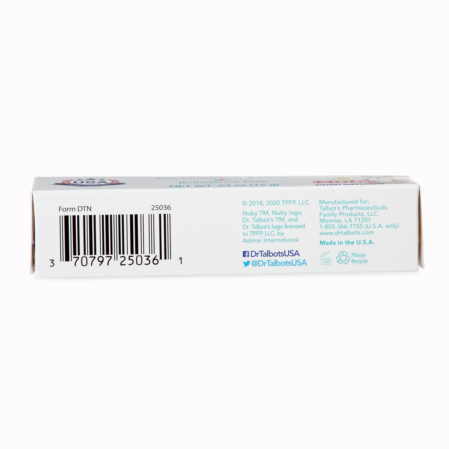Dr. Talbot's Baby Tooth Gel for Sore Gums, Naturally Inspired, .53 Oz, Benzocaine Free, Belladonna Free