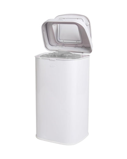 Ubbi Adult Diaper Pail, Steel Odor Locking, No Special Bag Required, Awards-Winning, Modern Design, White
