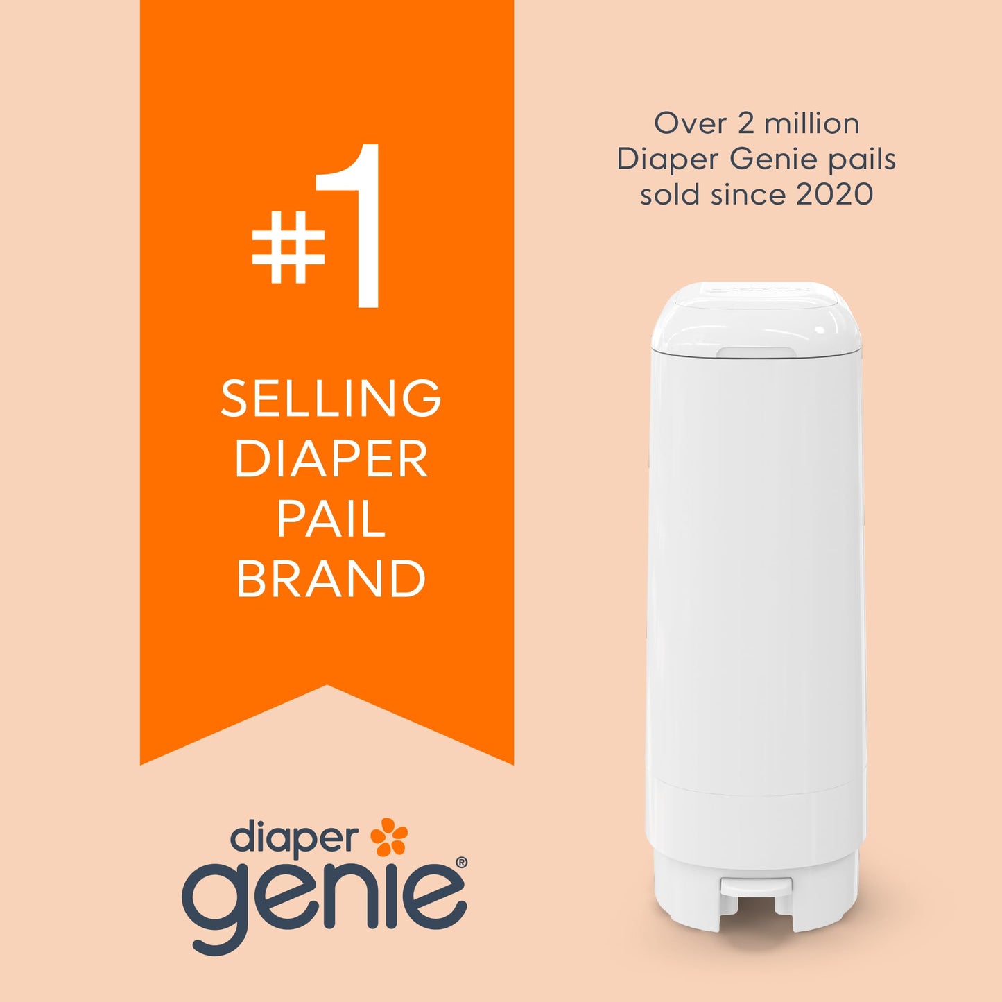Diaper Genie Easy Roll Refill | 30 Bags Per Refill | Holds Up to 1410 Newborn Diapers | Odor Control | Diaper Pail Refill Bags | Fits Diaper Genie Signature & Platinum Pails