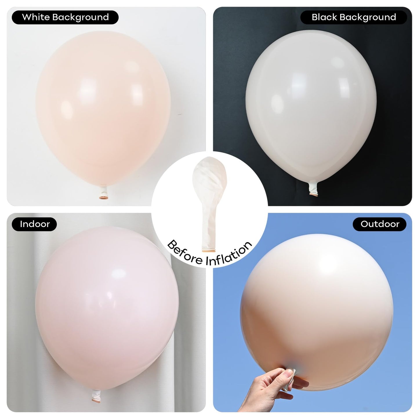 Neutral Balloons Arch Kit, Pink Beige Boho Balloons Garland with Double Stuffed Sand White Balloon for Baby Shower Birthday Wedding Bridal Shower Party Decorations
